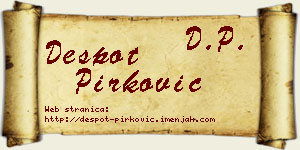 Despot Pirković vizit kartica